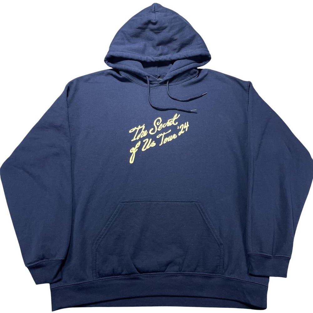 Gracie Abrams Hoodie Mens Large Blue The Secret Of Us Tour 24 Fleece Sweatshirt